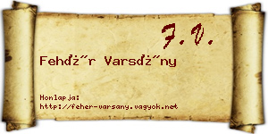 Fehér Varsány névjegykártya