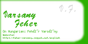 varsany feher business card